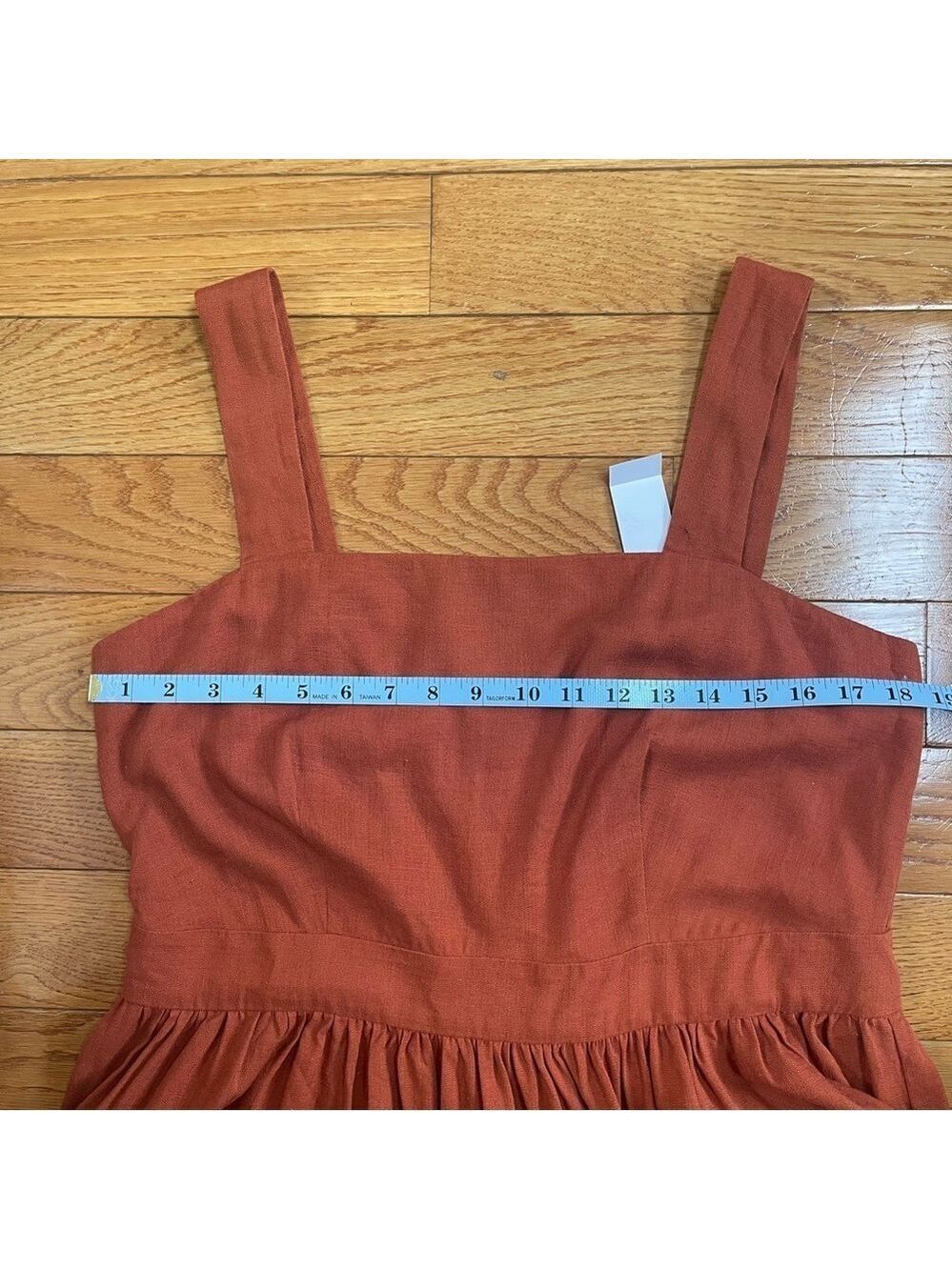 Ann Taylor Square Neck Midi Tiered Linen Blend Dress Sleeveless Summer Sz 12 - Picture 6 of 11